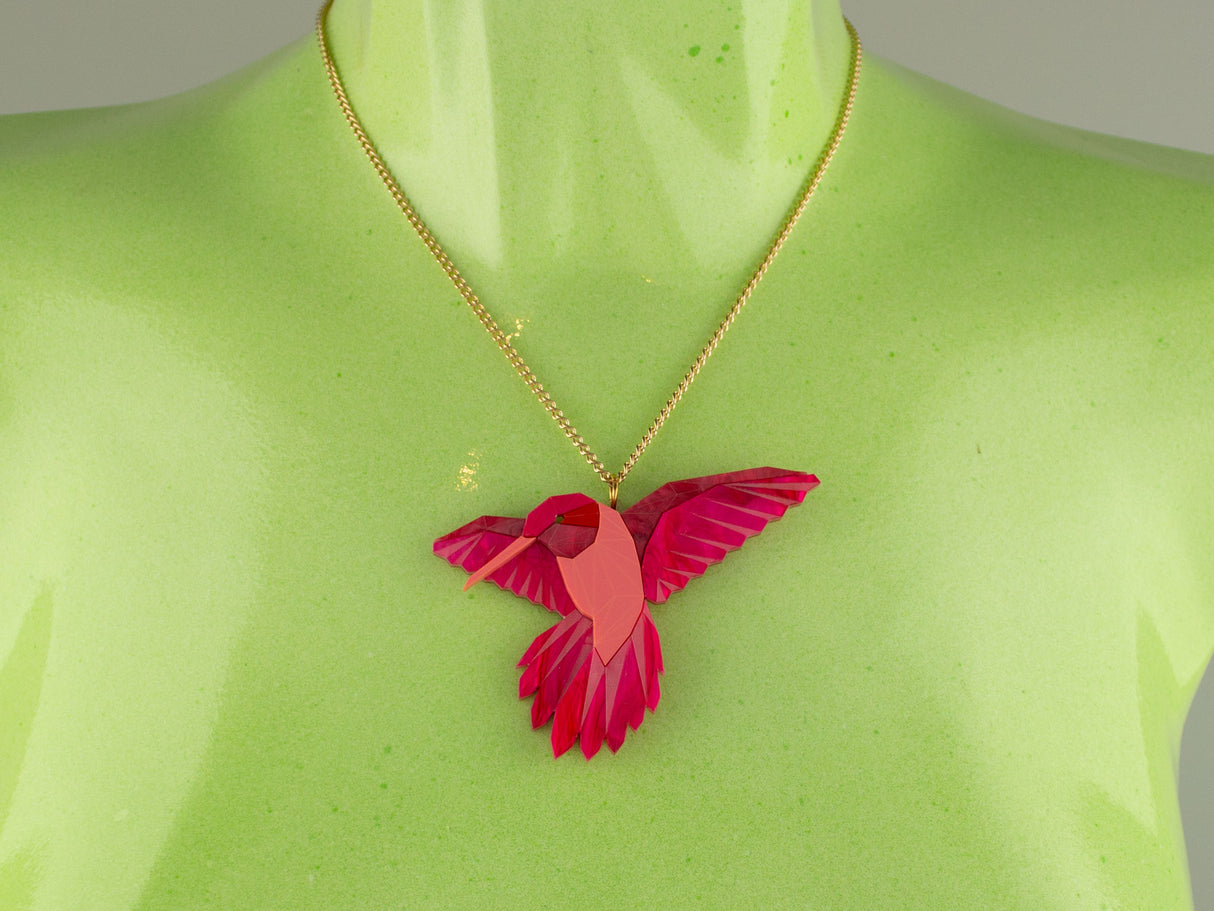 Hummingbird Pendant - Lunar Red