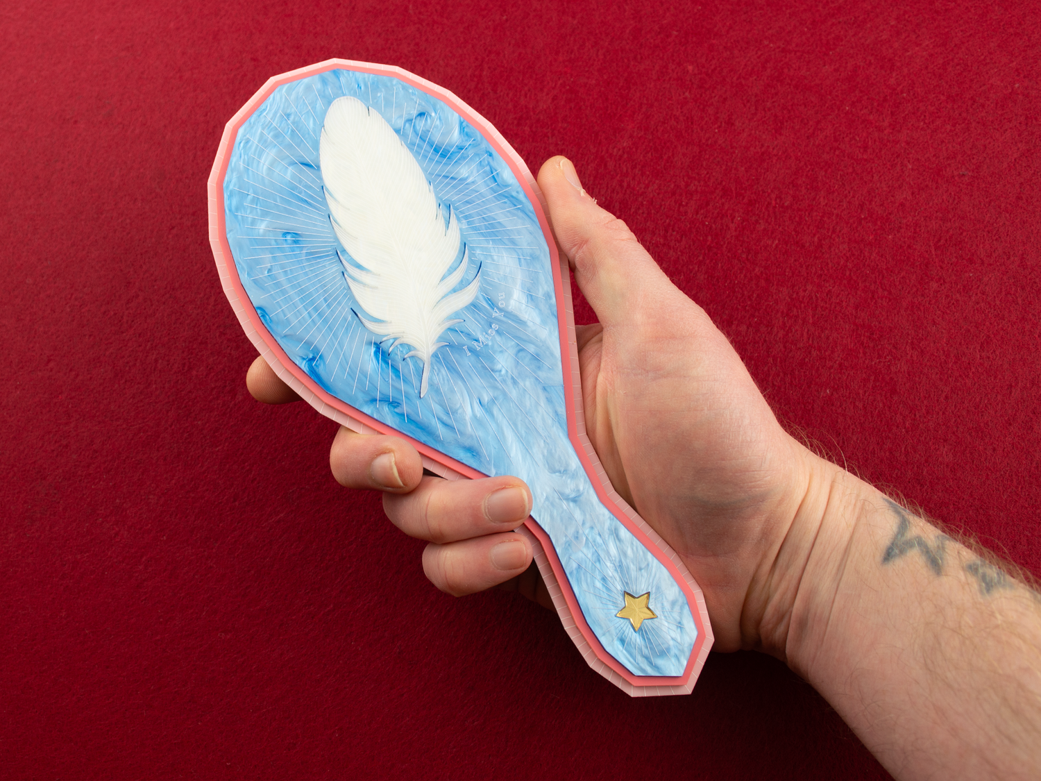 ‘I Miss You, I See You’ Hand Mirror - Sky Blue