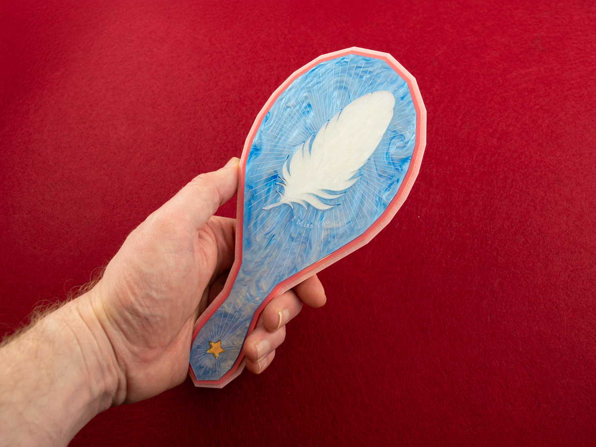 ‘I Miss You, I See You’ Hand Mirror - Sky Blue