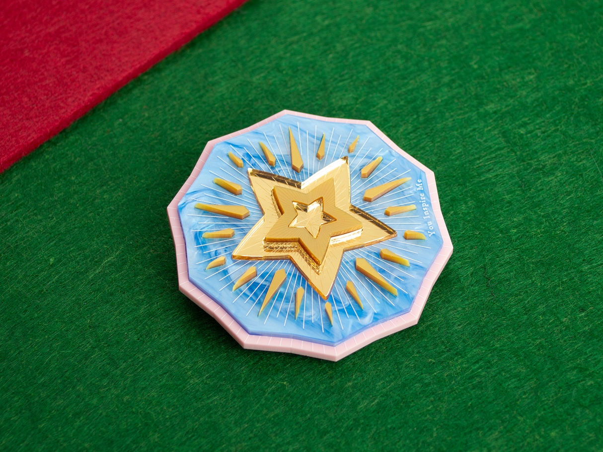 ‘You Inspire Me’ Brooch - Sky Blue