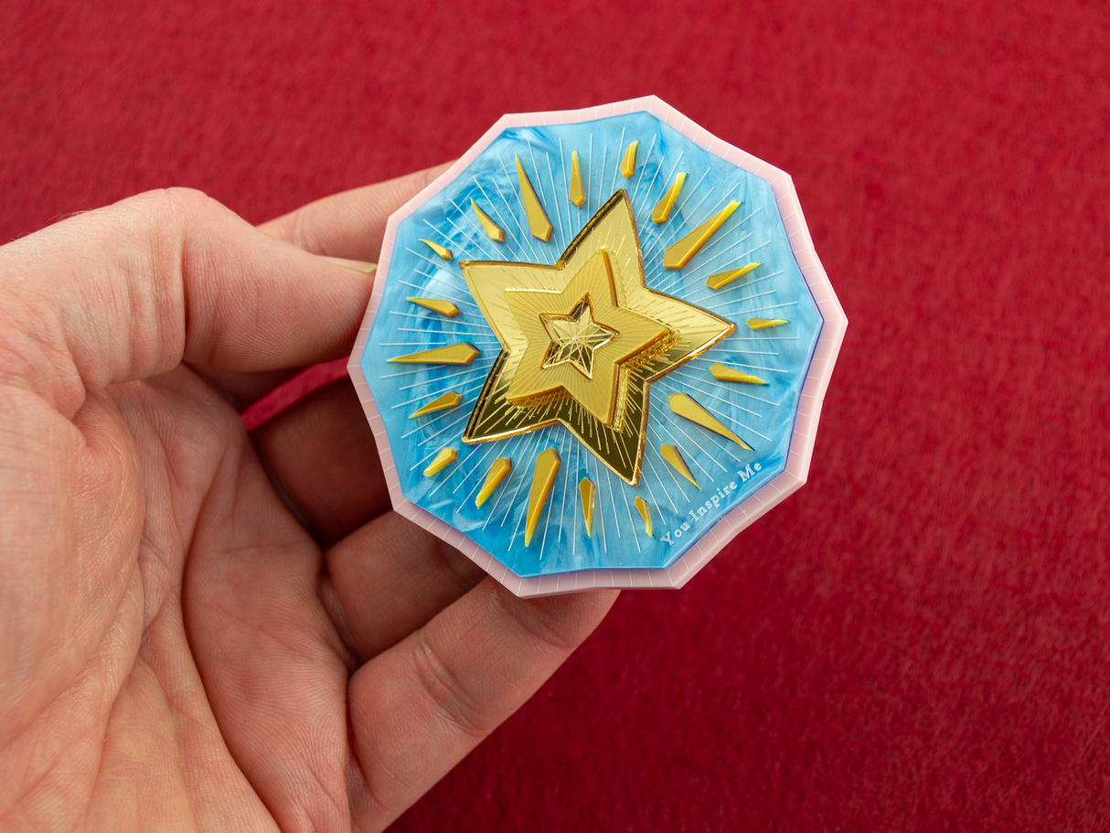 ‘You Inspire Me’ Brooch - Sky Blue