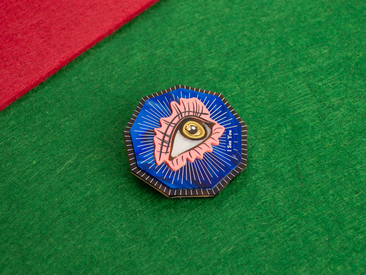 ‘I See You’ Brooch - Midnight Blue