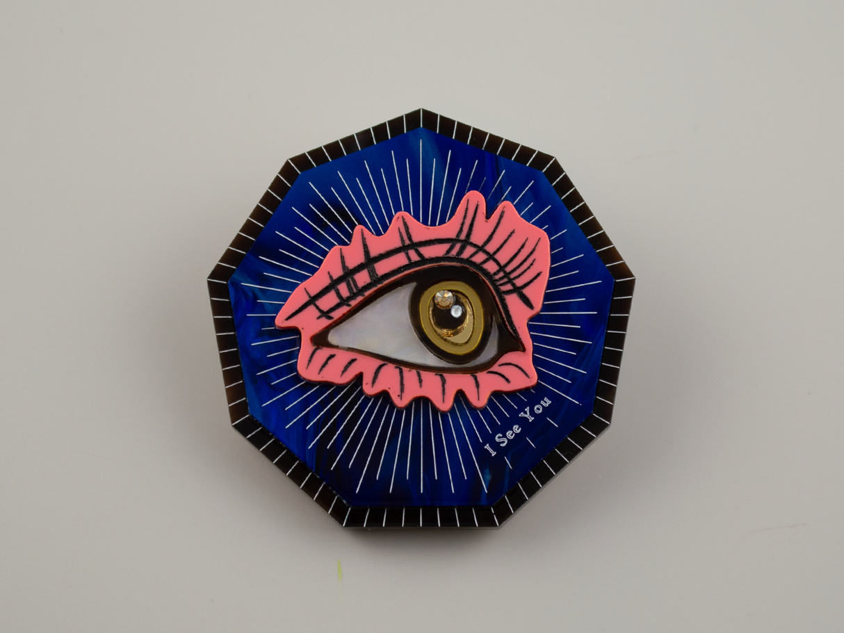 ‘I See You’ Brooch - Midnight Blue