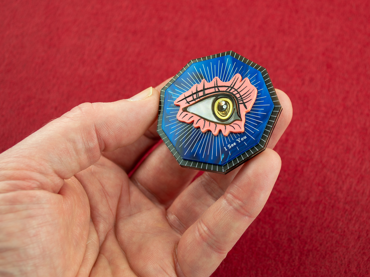‘I See You’ Brooch - Midnight Blue