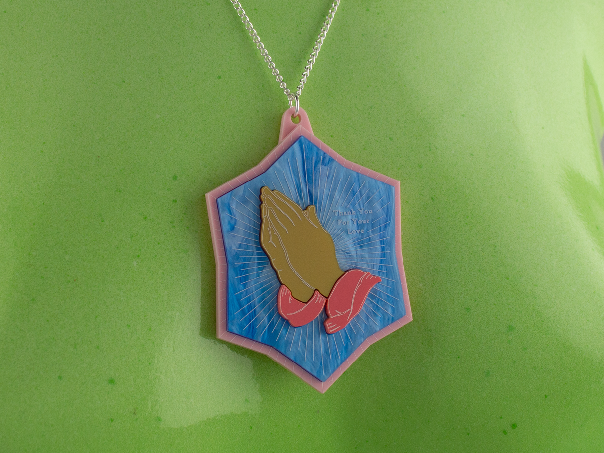 ‘Thank You For Your Love’ Pendant - Sky Blue