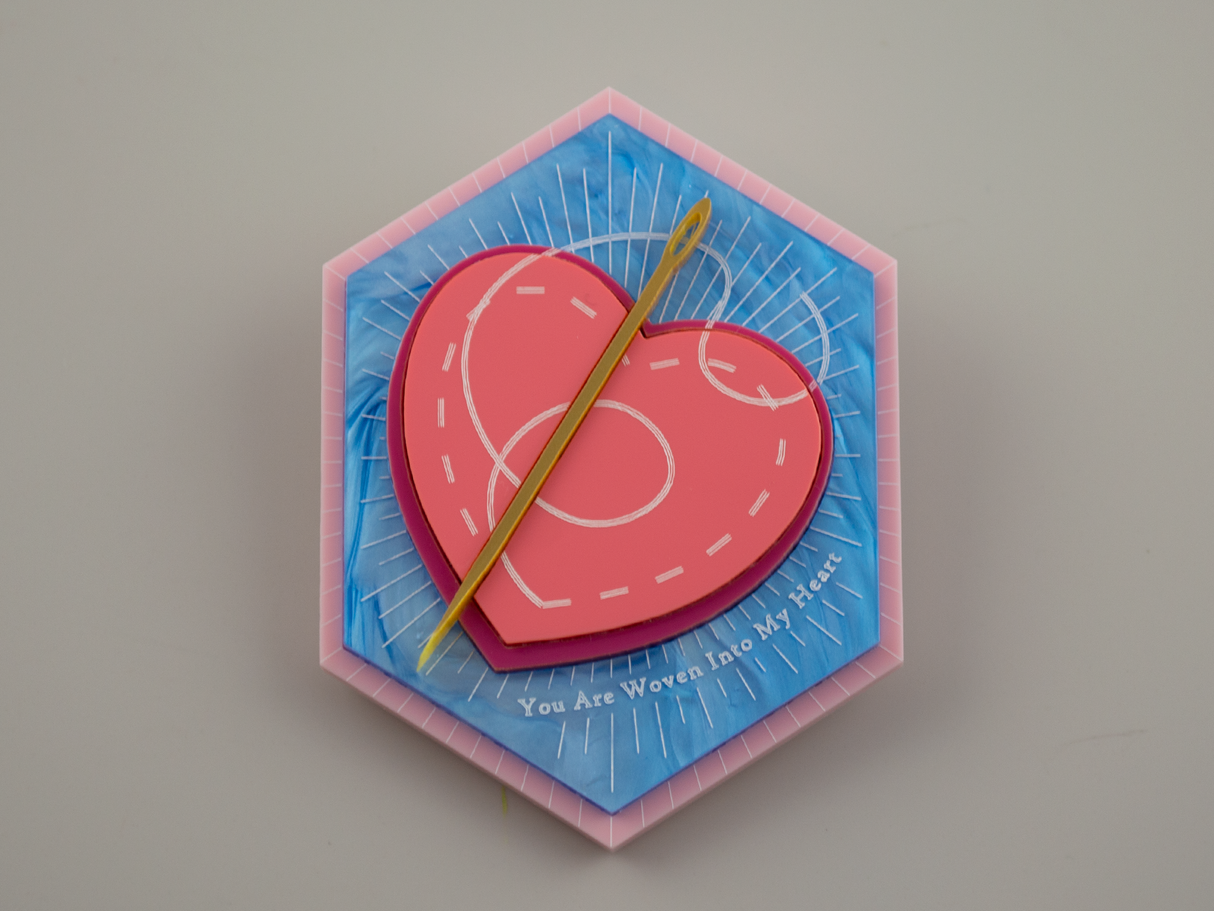 ‘You Are Woven Into My Heart’ Brooch - Sky Blue