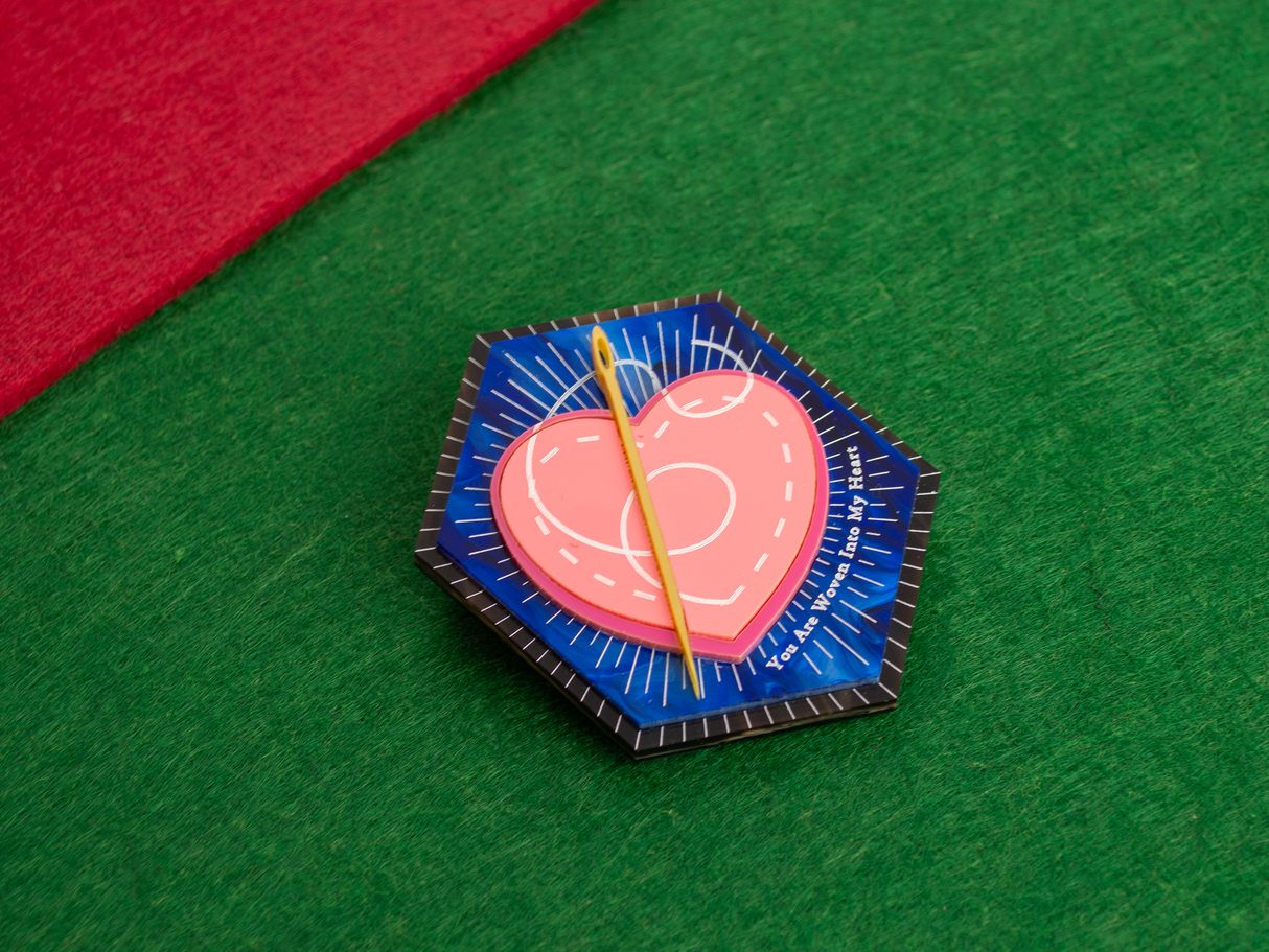 ‘You Are Woven Into My Heart’ Brooch - Midnight Blue