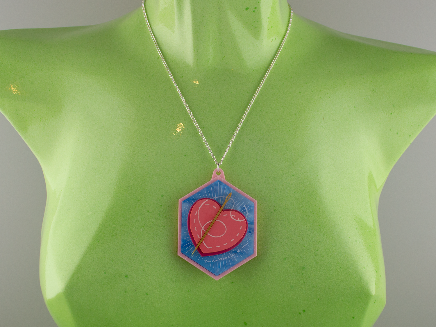 ‘You Are Woven Into My Heart’ Pendant - Sky Blue