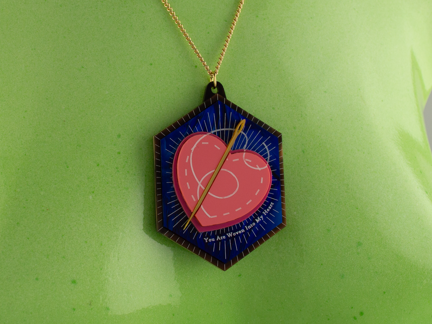 ‘You Are Woven Into My Heart’ Pendant - Midnight Blue