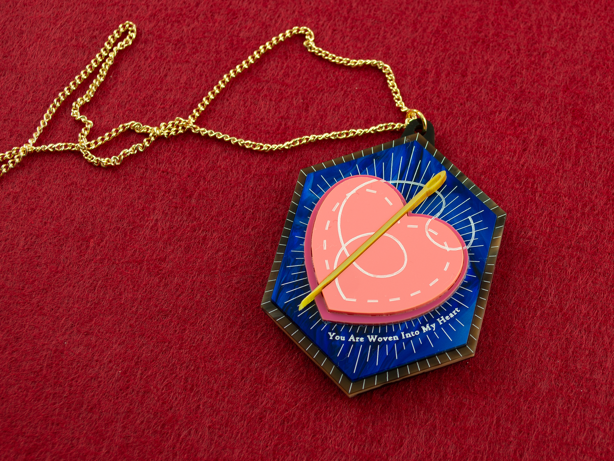 ‘You Are Woven Into My Heart’ Pendant - Midnight Blue