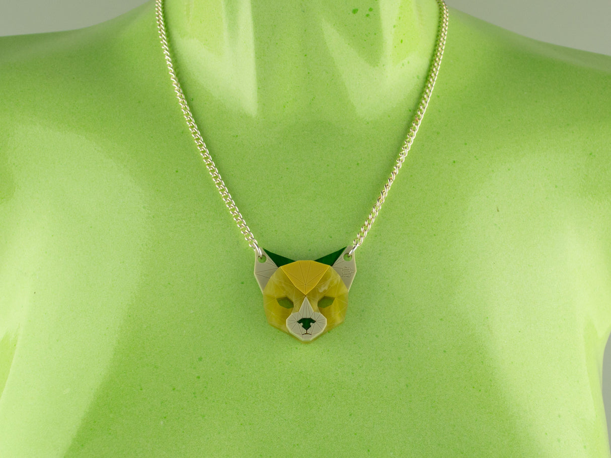 Black Cat Head Necklace - Springer