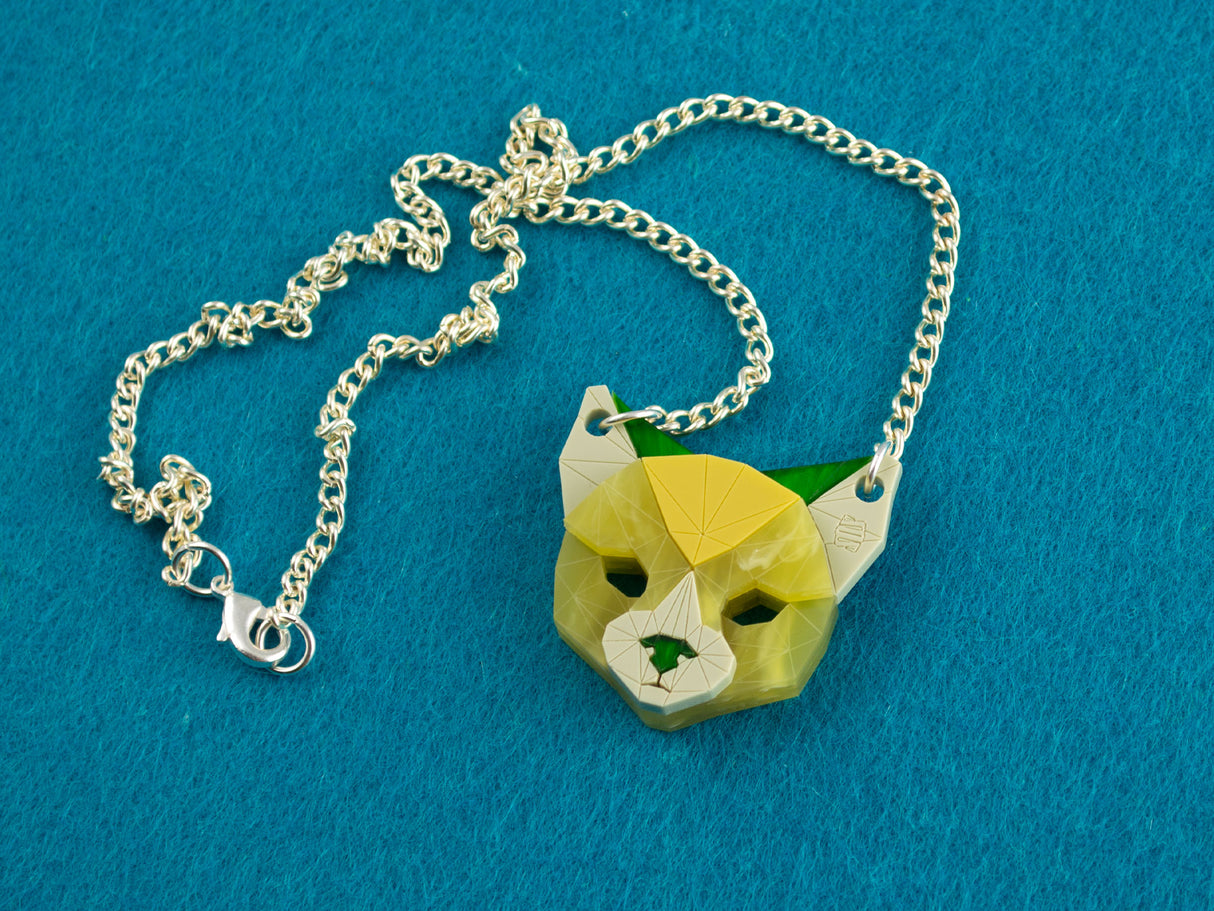 Black Cat Head Necklace - Springer