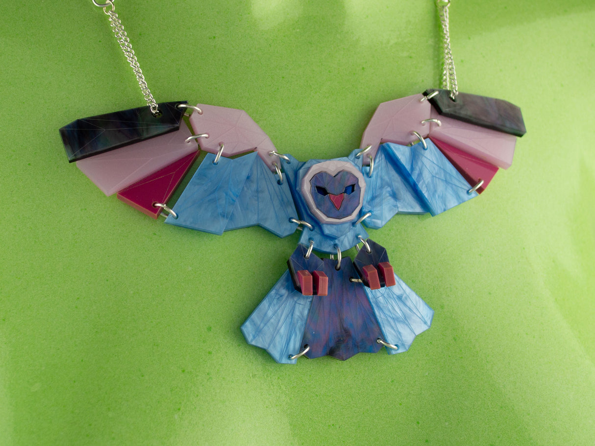Owl Necklace - Water Lilies