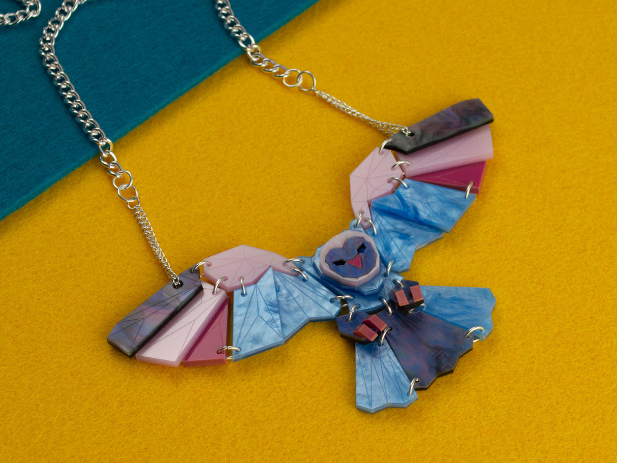 Owl Necklace - Water Lilies