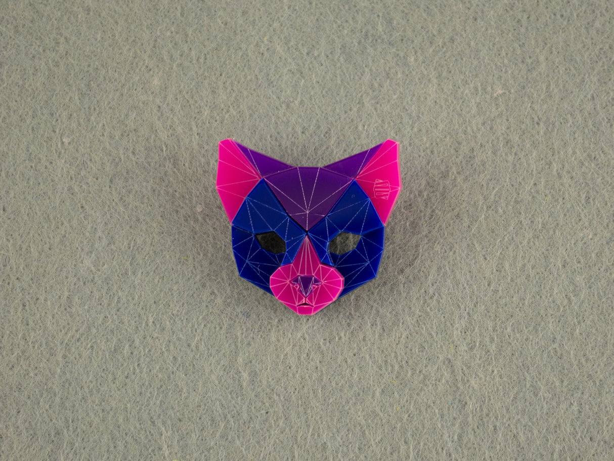 Black Cat Head Brooch - Nightcrawler