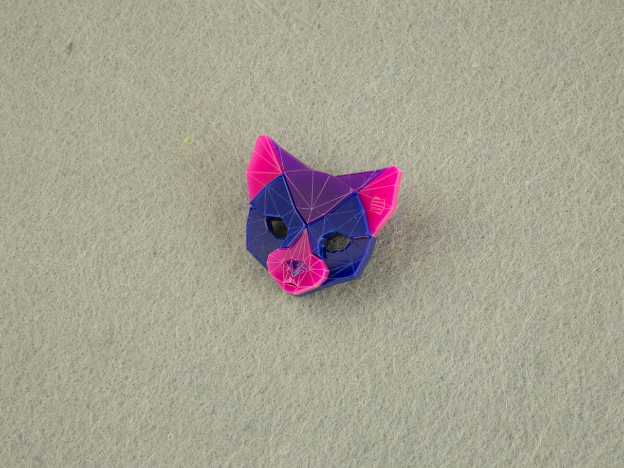 Black Cat Head Brooch - Nightcrawler