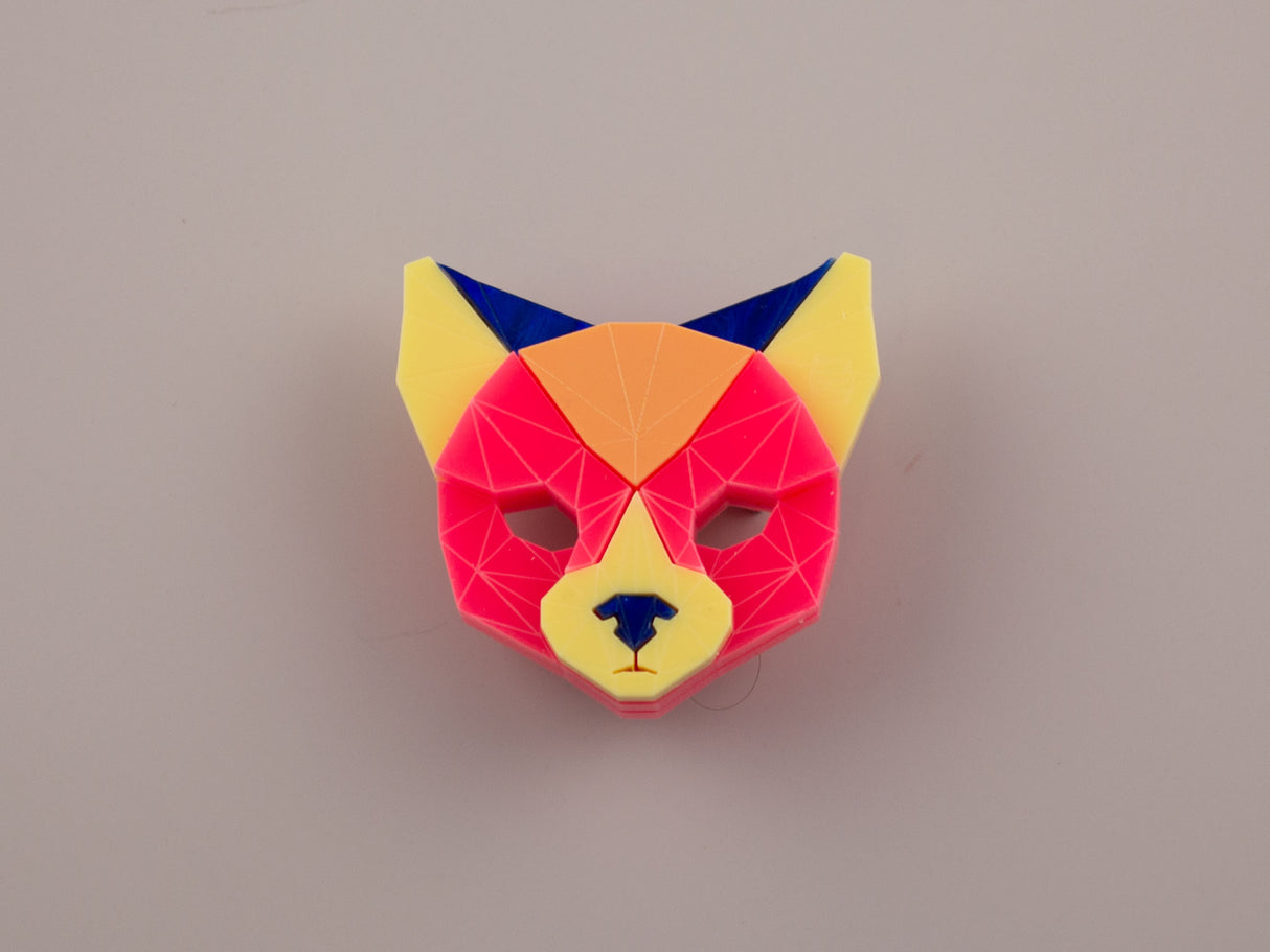 Black Cat Head Brooch - Comet