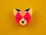 Black Cat Head Brooch - Comet