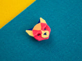 Black Cat Head Brooch - Comet