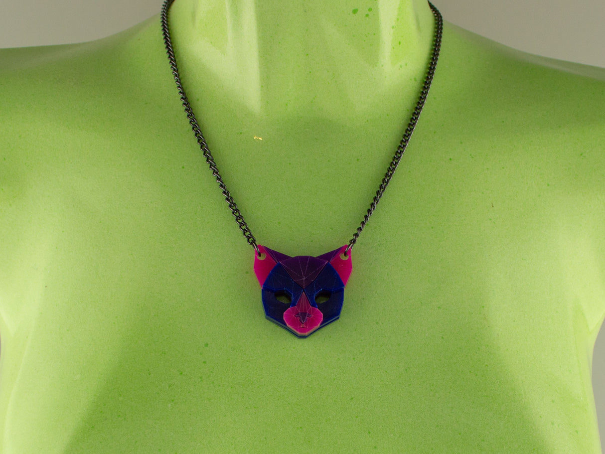 Black Cat Head Necklace - Nightcrawler