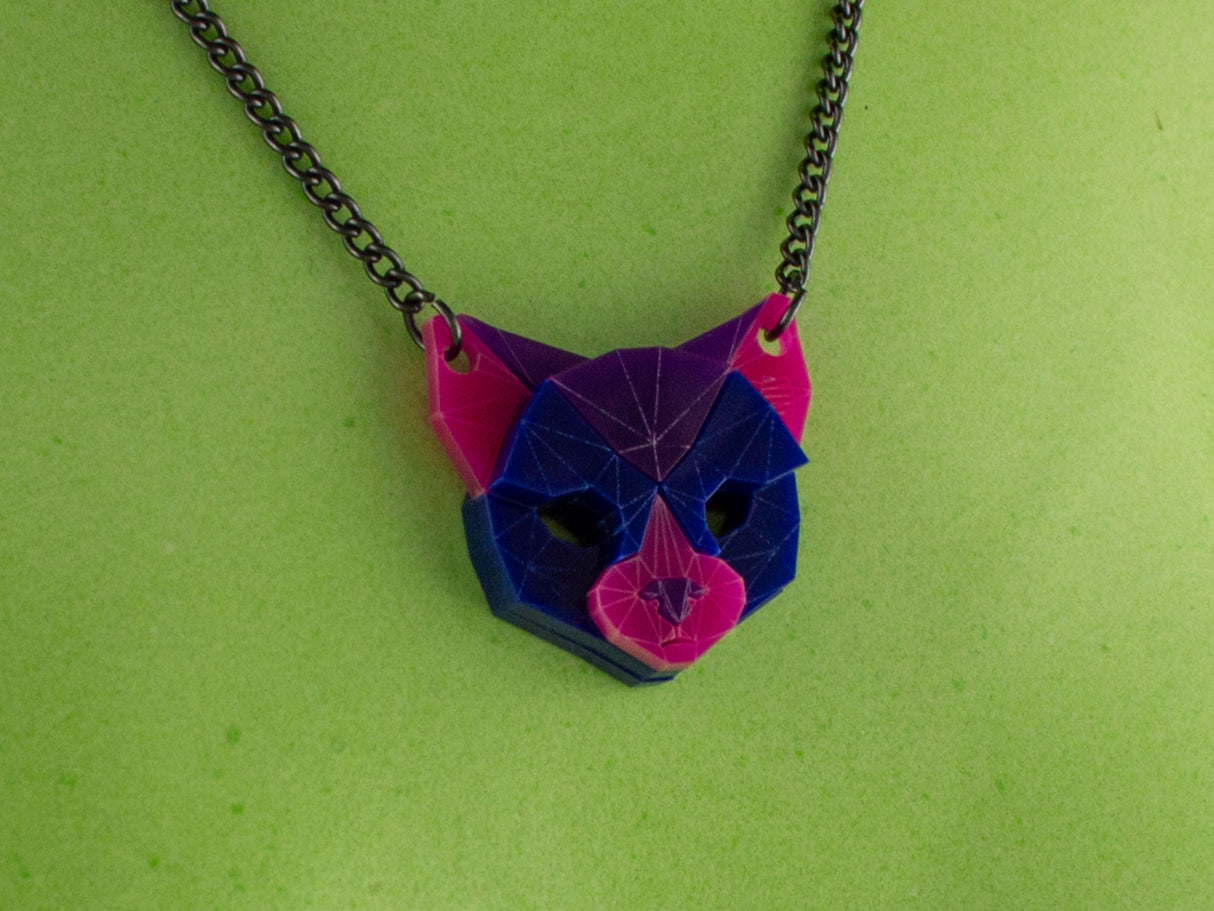 Black Cat Head Necklace - Nightcrawler