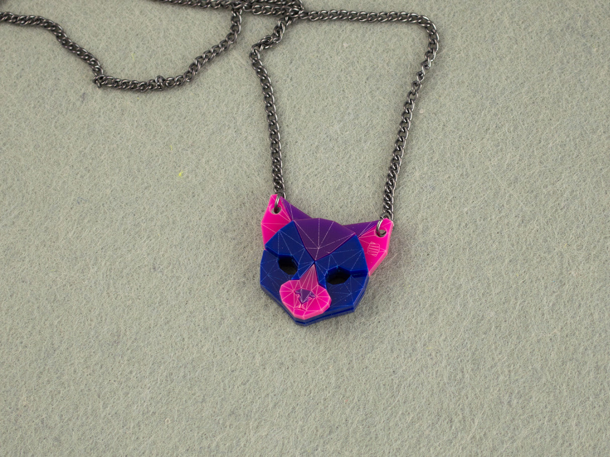 Black Cat Head Necklace - Nightcrawler