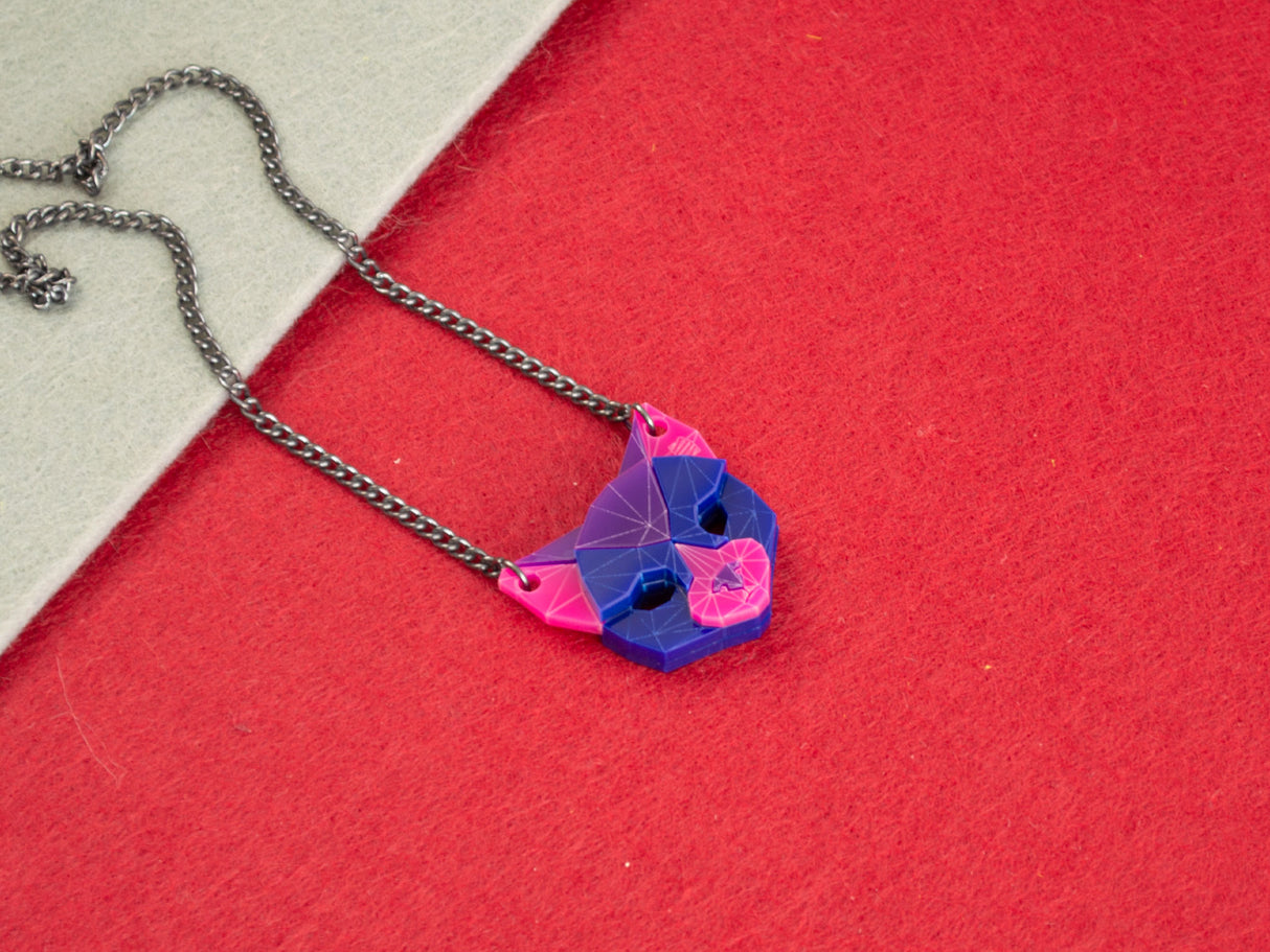 Black Cat Head Necklace - Nightcrawler