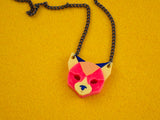 Black Cat Head Necklace - Comet