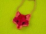 Fox Head Necklace - Lunar Red