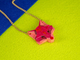 Fox Head Necklace - Lunar Red
