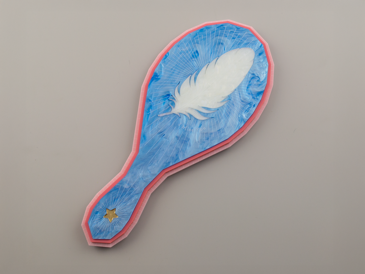 ‘I Miss You, I See You’ Hand Mirror - Sky Blue