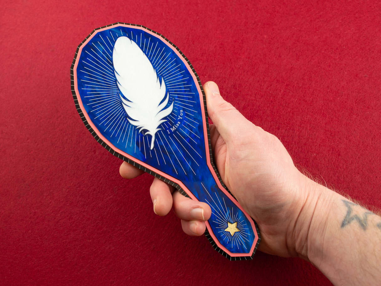 ‘I Miss You, I See You’ Hand Mirror - MIdnight Blue
