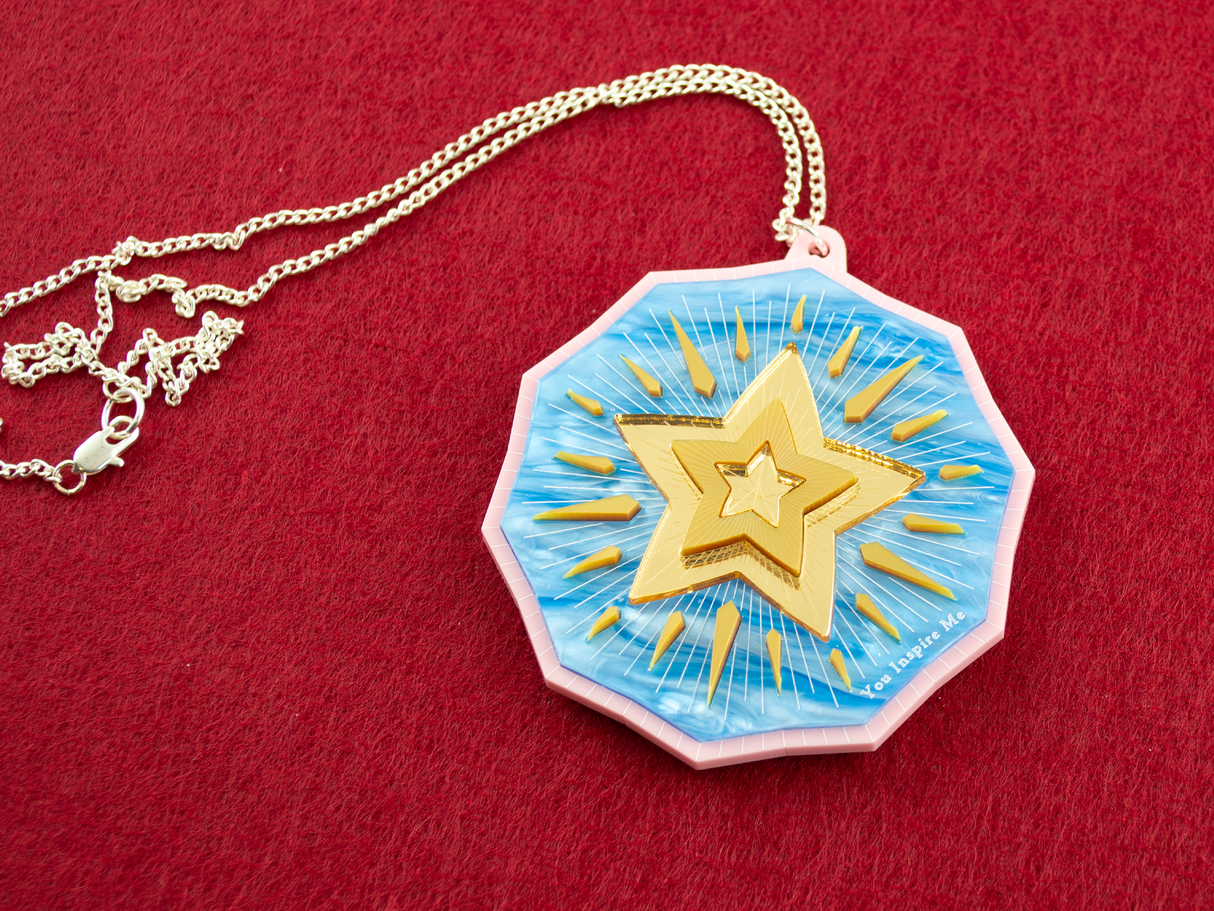 ‘You Inspire Me’ Pendant - Sky Blue