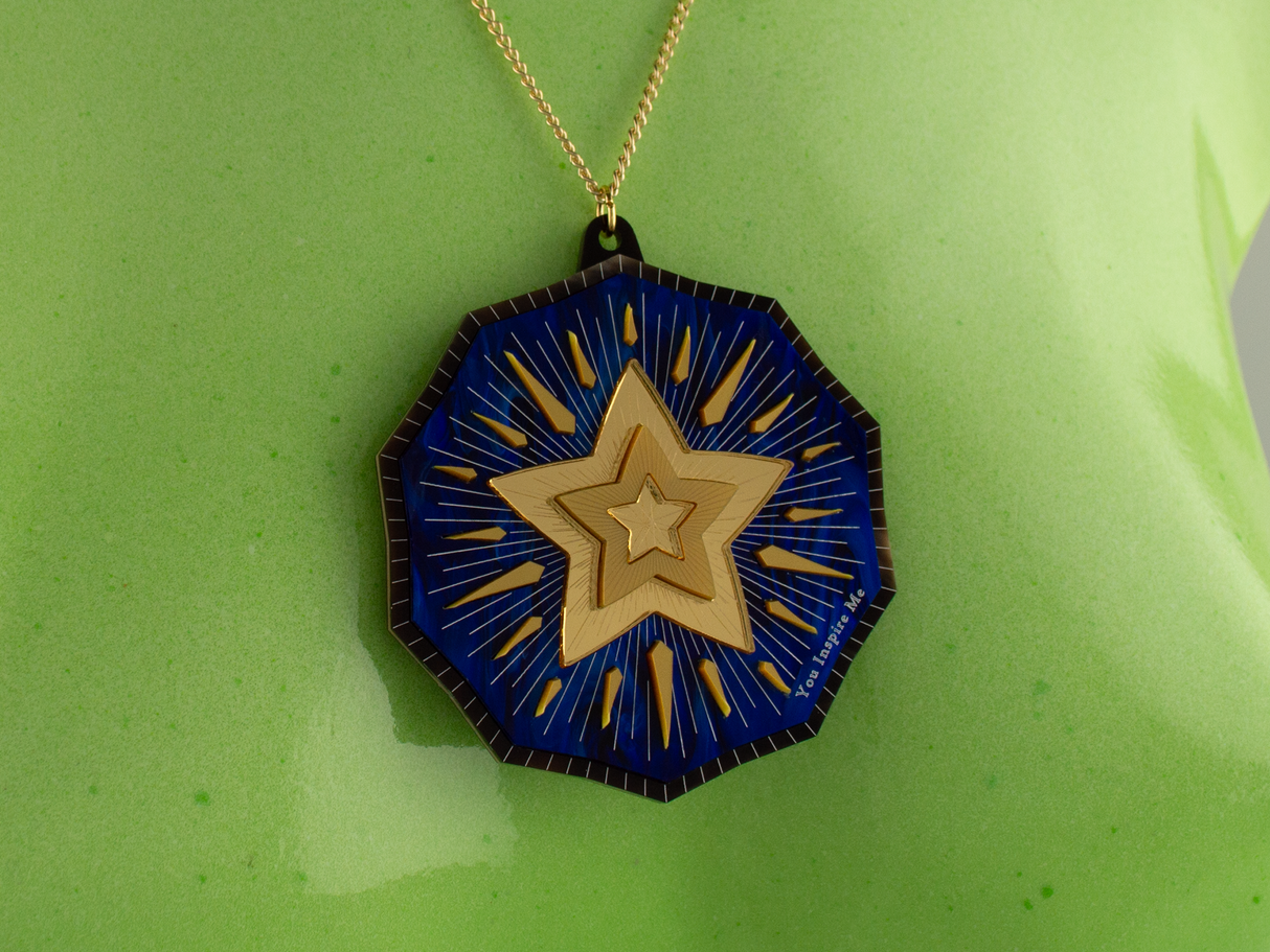 ‘You Inspire Me’ Pendant - Midnight Blue