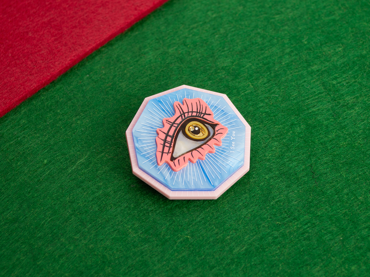 ‘I See You’ Brooch - Sky Blue