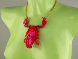 Scorpion Statement Necklace - Lunar Red