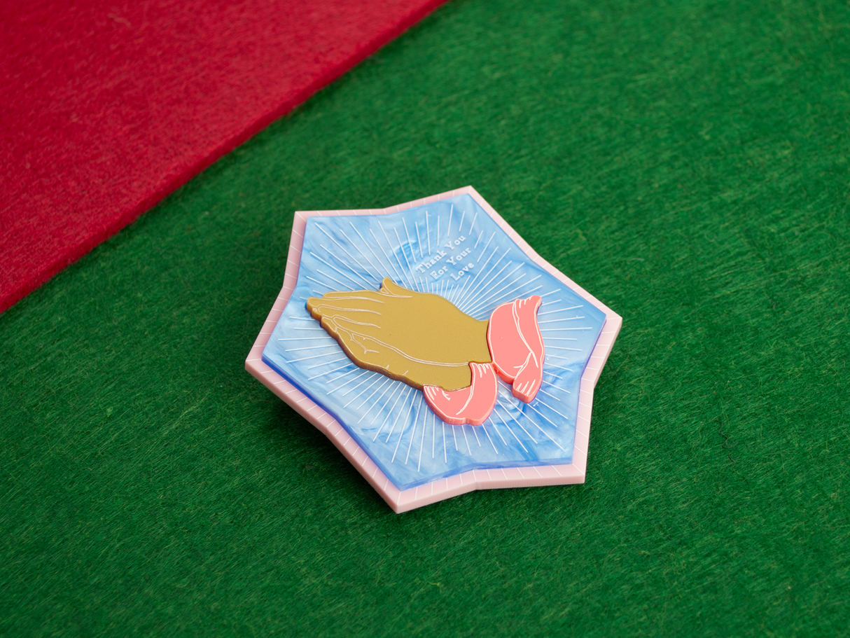 ‘Thank You For Your Love’ Brooch - Sky Blue