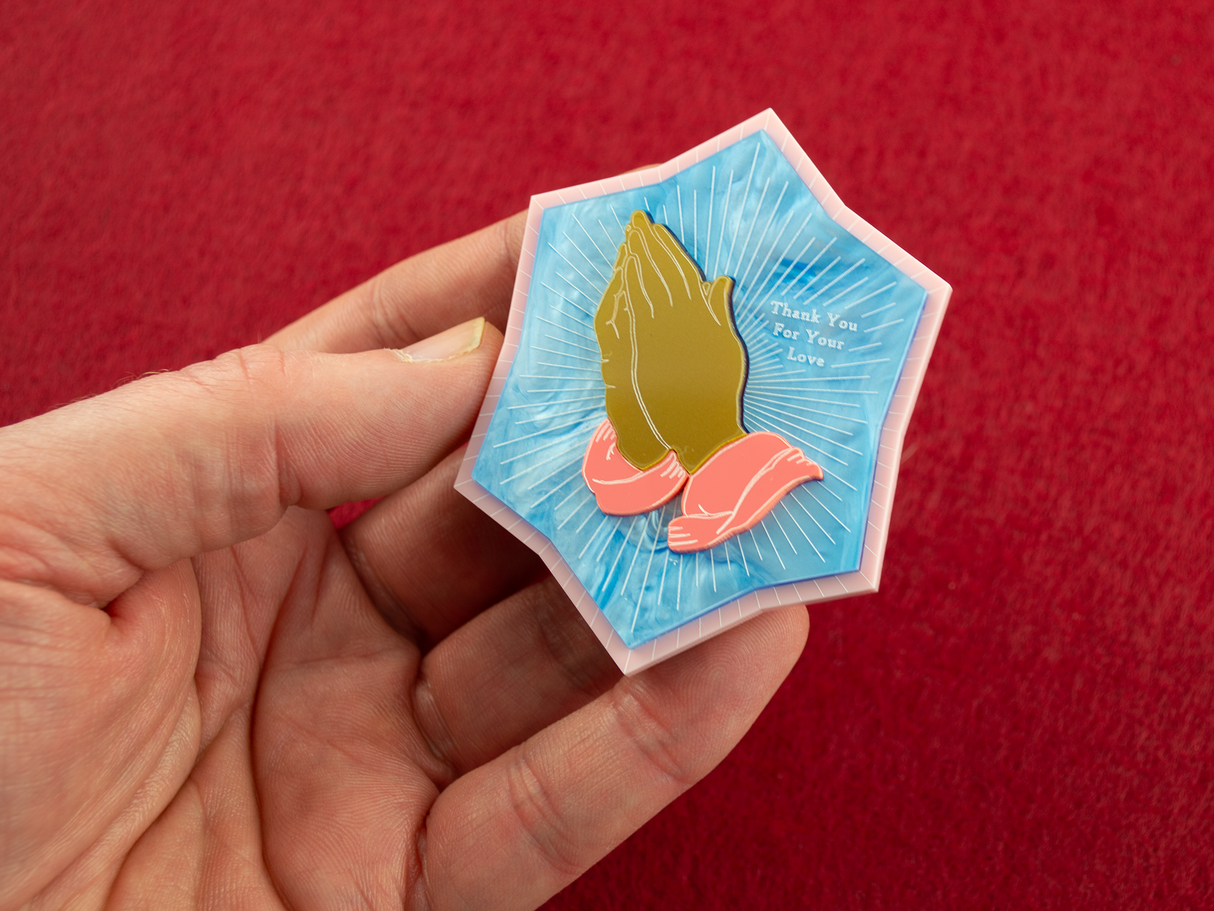 ‘Thank You For Your Love’ Brooch - Sky Blue