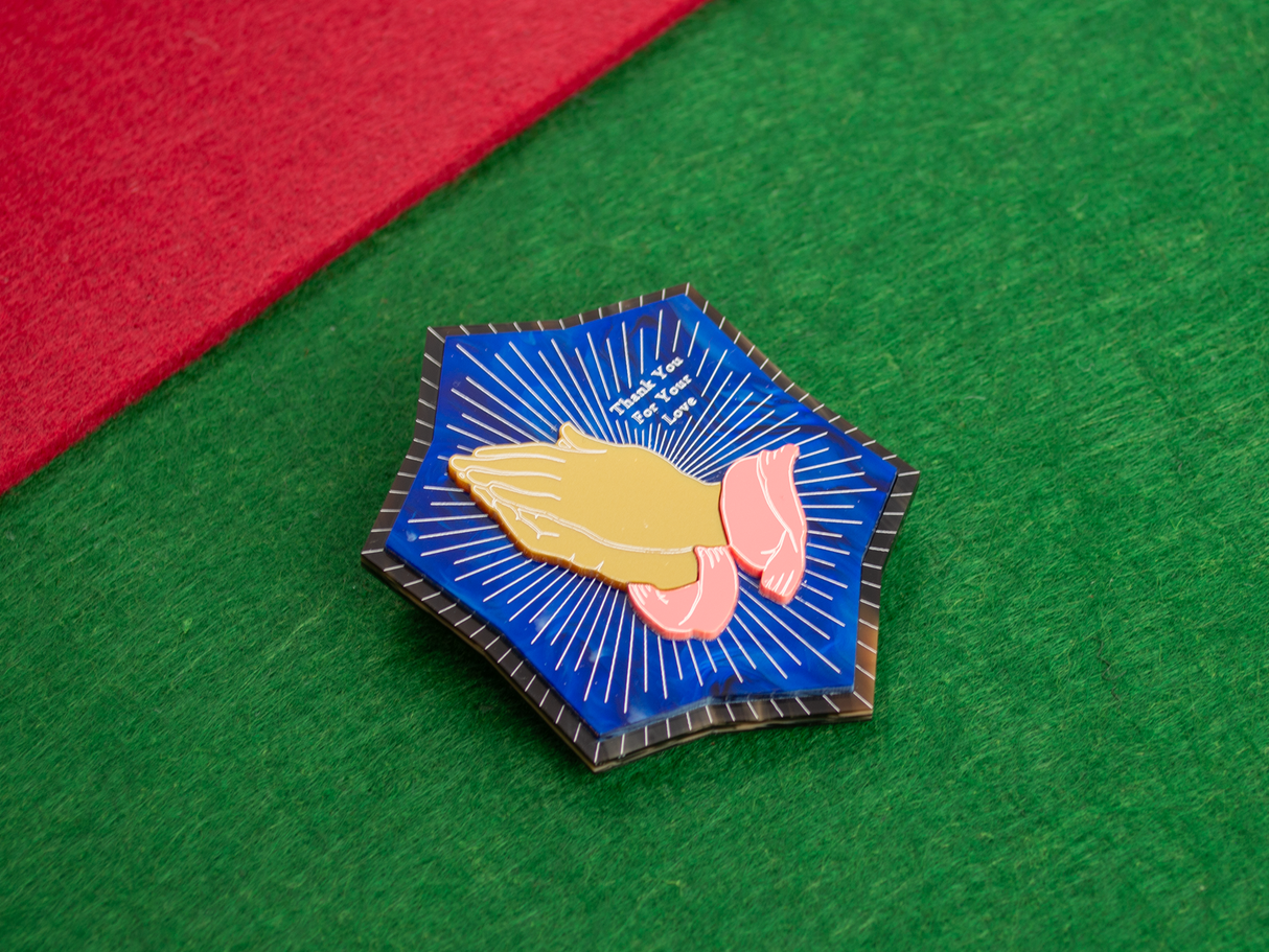 ‘Thank You For Your Love’ Brooch - Midnight Blue