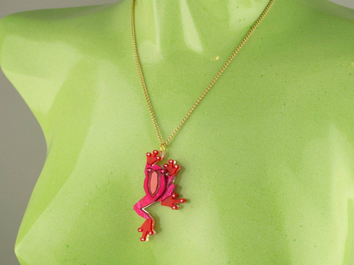 Tree Frog Pendant - Lunar Red