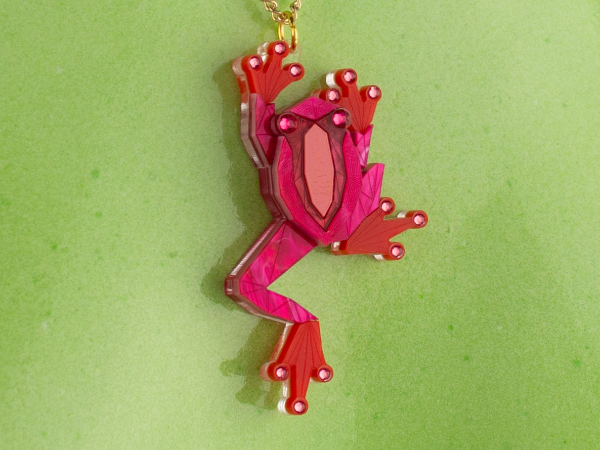 Tree Frog Pendant - Lunar Red