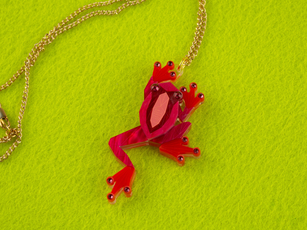 Tree Frog Pendant - Lunar Red