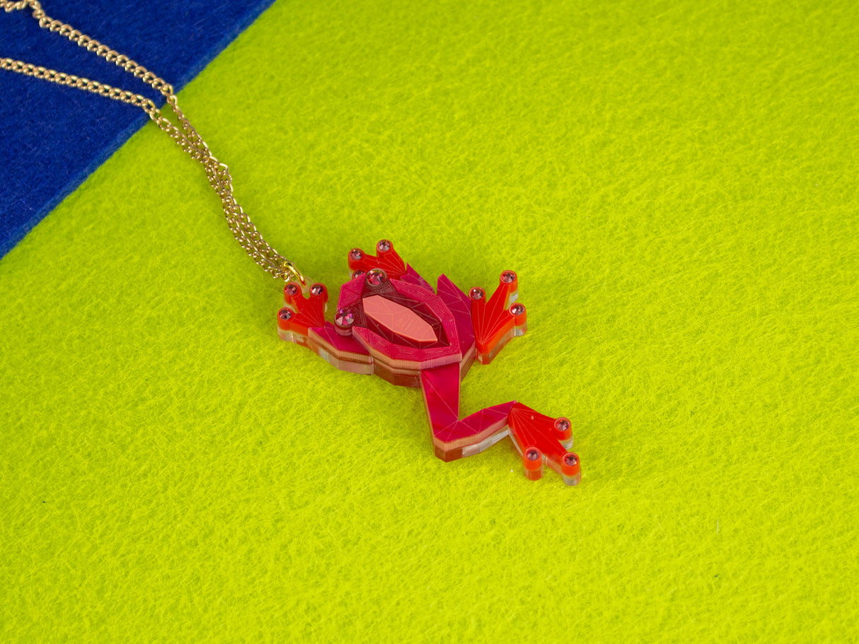 Tree Frog Pendant - Lunar Red