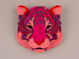 Tiger Head Brooch - Lunar Red