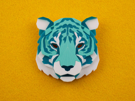 Tiger Head Brooch - Marina