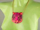 Tiger Head Necklace - Lunar Red