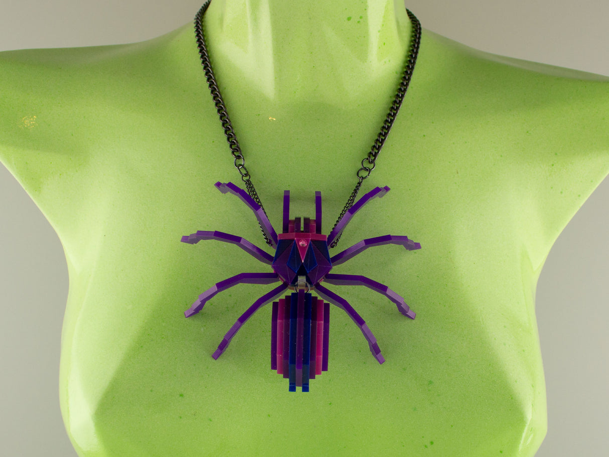 Tarantula Statement Necklace - Nightcrawler