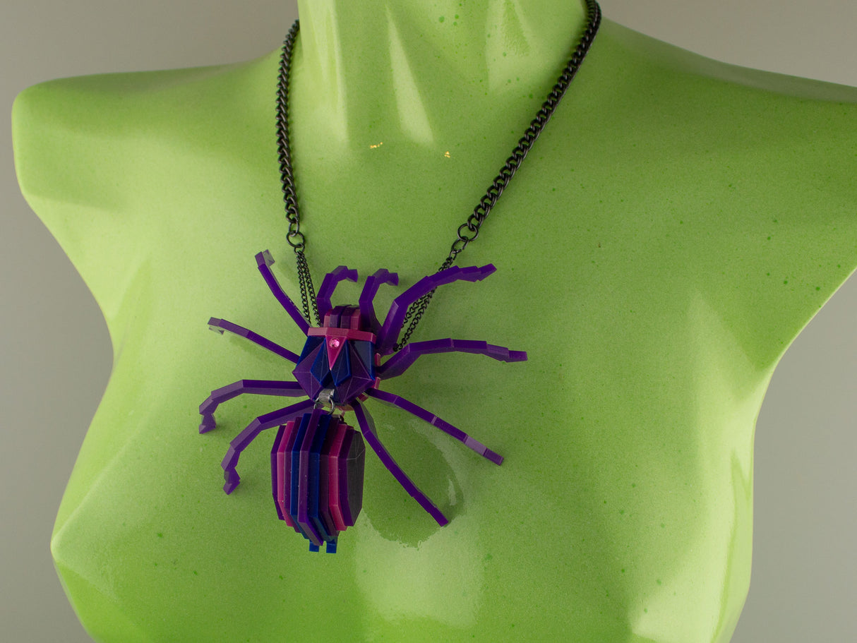 Tarantula Statement Necklace - Nightcrawler