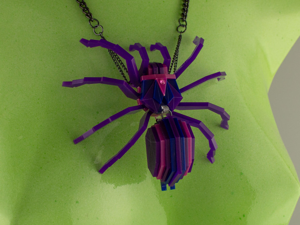 Tarantula Statement Necklace - Nightcrawler