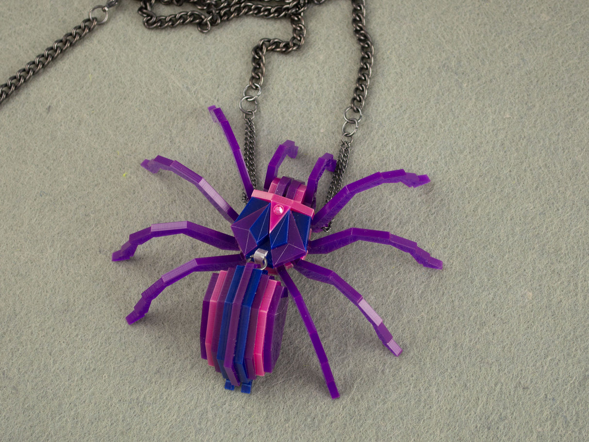 Tarantula Statement Necklace - Nightcrawler